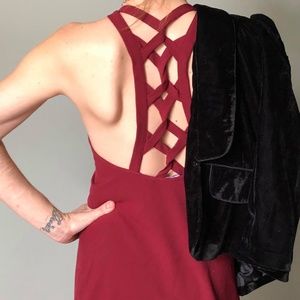 Garnet Halter Dress with Braided Back